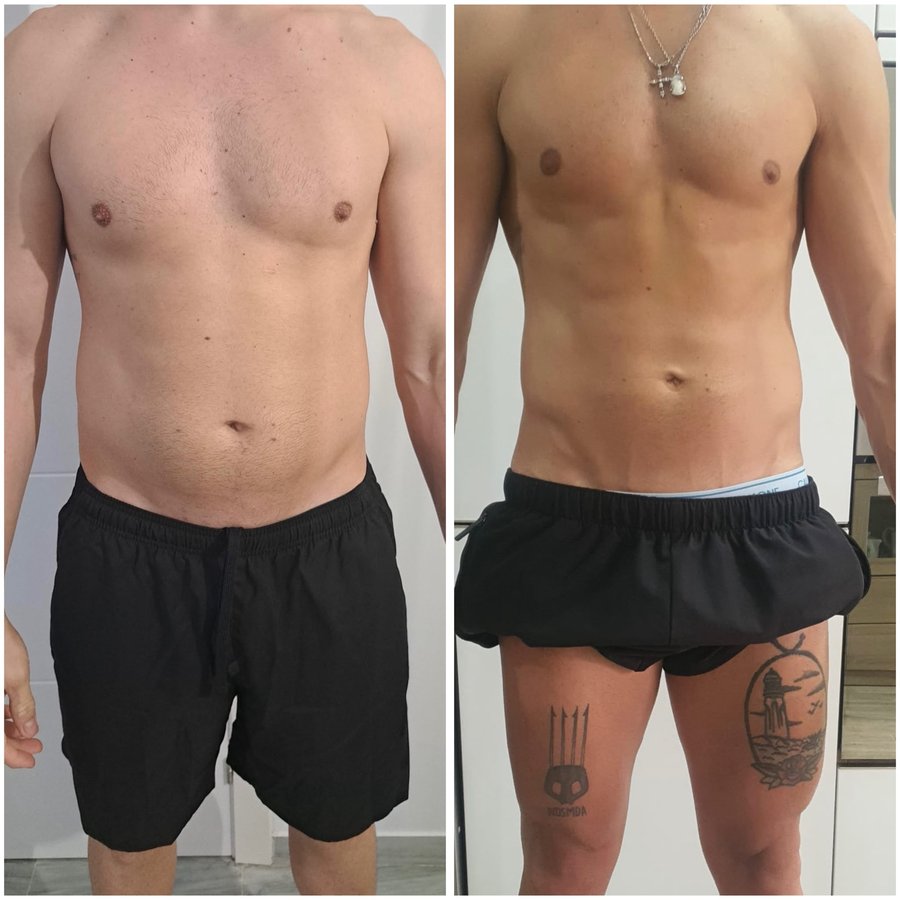 Antes y después de un cliente de Isa Verdú Nutrición